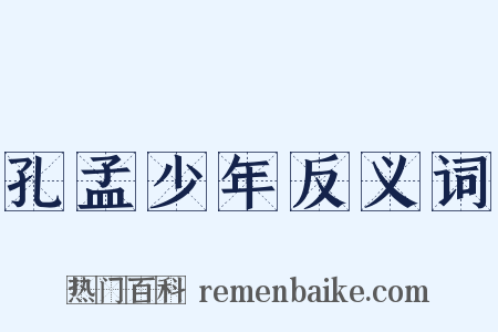 孔孟少年反义词是什么意思的图片